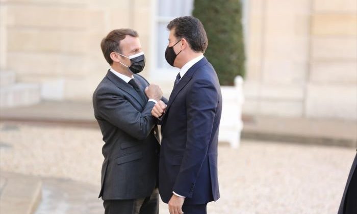 Macron ve  Barzani Paris’te bir araya geldi