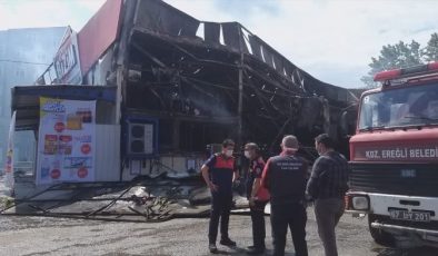 Zonguldaki Bizim toptan markette yangın çıktı