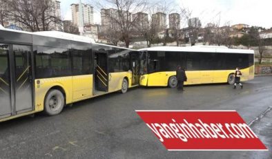 Başakşehir’de iki İETT otobüsü çarpıştı