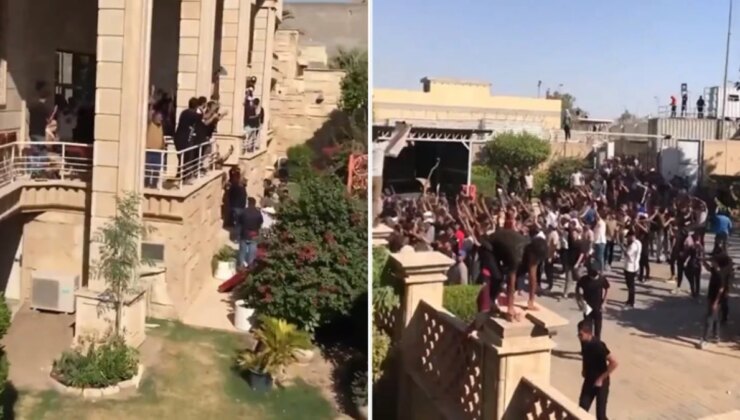 Bağdat’ta Kur’an-ı Kerim yakılmasına öfkelenen göstericiler İsveç Büyükelçiliği’ni bastı
